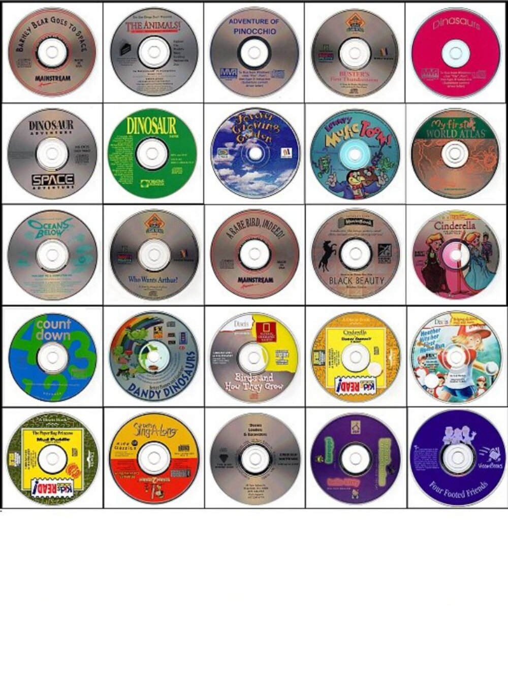 25 Vintage CD-ROM Kids Lot #1 (1992-1994)